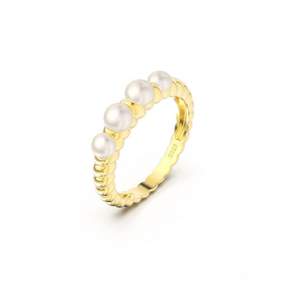 925 Sterling Silver Fashion Pearl Ring,#6,#7,#8