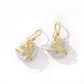 925 Silver Needle Baroque Shaped Pearl Flower Simple Earrings