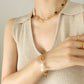 Freshwater Pearl Thick Chain Necklace and Bracelet Jewelry Sets