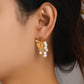 925 Silver Needle Copper Plated Real Gold Pearl Grape Earrings