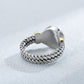 Retro Titanium Steel Pearl Ring for Men and Women,#6-#9