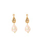 Golden Tulip Beaded Pearl Earrings,4.5cm