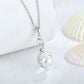 925 Sterling Silver Zircon Freshwater Pearl Pendant Necklace