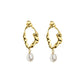 Metal Style Baroque Shaped Irregular Pearl Earrings