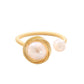 Natural Pearl Winding Ring, Adjustable