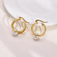 Stainless Steel Imitation Pearl Gold Earrings