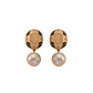 French New Enamel Color Drop Oil Pearl Earrings