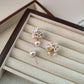 14K Retro Light Luxury Shell Flower Earrings