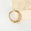 Titanium Steel 18k Gold-plated Pearl Ring, Adjustable