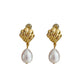 Original French Elegant Holiday Style Natural Freshwater Pearl Earrings