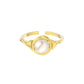 925 Sterling Silver Natural Freshwater Pearl Irregular Metal Ring, Adjustable