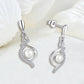 5mm Pearl 925 Silver Geometric Earrings,2.5cm