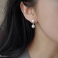 925 Silver Oval Imitation Pearl Earrings