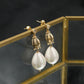 Golden Tulip Beaded Pearl Earrings,4.5cm