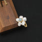 Retro Aquamarine Flower Winding Pearl Ring, Adjustable