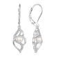 925 Sterling Silver Irregular Geometric Freshwater Pearl Earrings