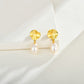 925 Silver Plated 18k Gold Baroque Pearl Earrings