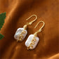 Zircon Crystal Winding Baroque Freshwater Pearl Earrings