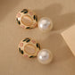 French New Enamel Color Drop Oil Pearl Earrings