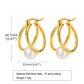 Stainless Steel Imitation Pearl Gold Earrings