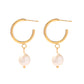 Non-fading Retro Large Pearl C-shaped Pendant Earrings