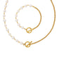 Freshwater Pearl OT Buckle Necklace and Bracelet Jewelry Sets