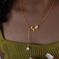 18k Gold Rose White Sea Shell New Titanium Steel Clavicle Necklace