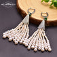 Tourmaline Baroque Tassel Retro Earrings