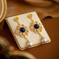 Retro Hollow Palace Style Lapis Lazuli Earrings