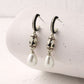 Pearl Color Matching Enamel Craft Copper-plated Coffee Gold Earrings