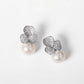 925 Silver Fashion Three-petal Leaf Freshwater Pearl Earrings