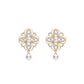 Retro Natural Pearl Enamel Silver Needle Gold-plated Earrings