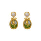 French Medieval Style Tulip Palace Oval Pearl Earrings