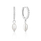 925 Sterling Silver Simple Style Pearl Inlaid Opal Earrings