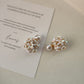 14K Retro Light Luxury Shell Flower Earrings