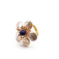 925 Sterling Silver Lapis Lazuli Natural Baroque Pearl Ring,Adjustable