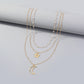 Fashion Style Simple Stars and Moon Multi-layered Clavicle Necklace