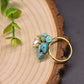 Turquoise Natural Freshwater Pearl Ring, Adjustable