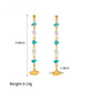 Handmade Turquoise Freshwater Pearl Ginkgo Leaf Tassel Earrings