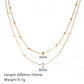 18K Gold-plated Stainless Steel Pearl Necklace,40+5cm