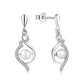 5mm Pearl 925 Silver Geometric Earrings,2.5cm