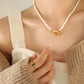 Baroque Oval Freshwater Pearl OT Buckle Pendant Necklace