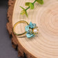 Turquoise Natural Freshwater Pearl Ring, Adjustable