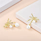 925 Silver Bow Pearl Earrings