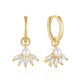 925 Sterling Silver Marquise Diamond Pearl Earrings