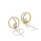 925 Silver Two-color Freshwater Pearl Simple Personality Earrings