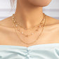 Fashionable and Simple Five-pointed Star Three-layered Clavicle Necklace