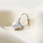 925 Silver Freshwater Pearl Rings,Adjustable,14mm,4.9g