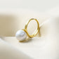 925 Silver Freshwater Pearl Rings,Adjustable,14mm,4.9g