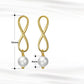 925 Sterling Silver Natural Baroque Pearl Infinite Symbol Earrings